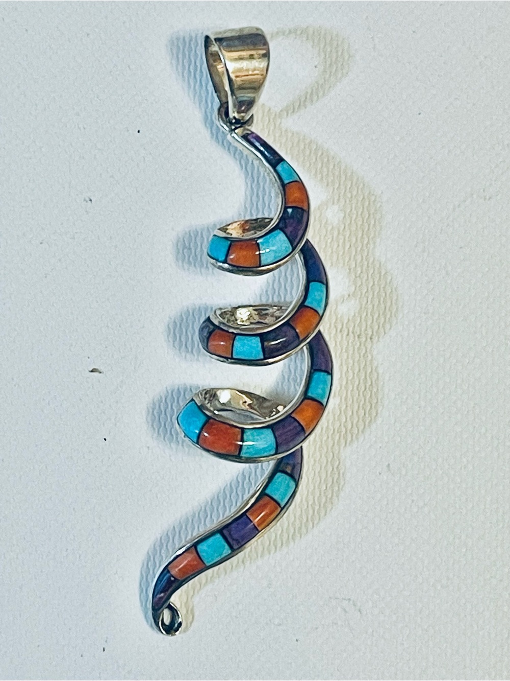VTG Native American Sterling Silver Pendant Multi-stone Mosaic Inlay
Turquoise